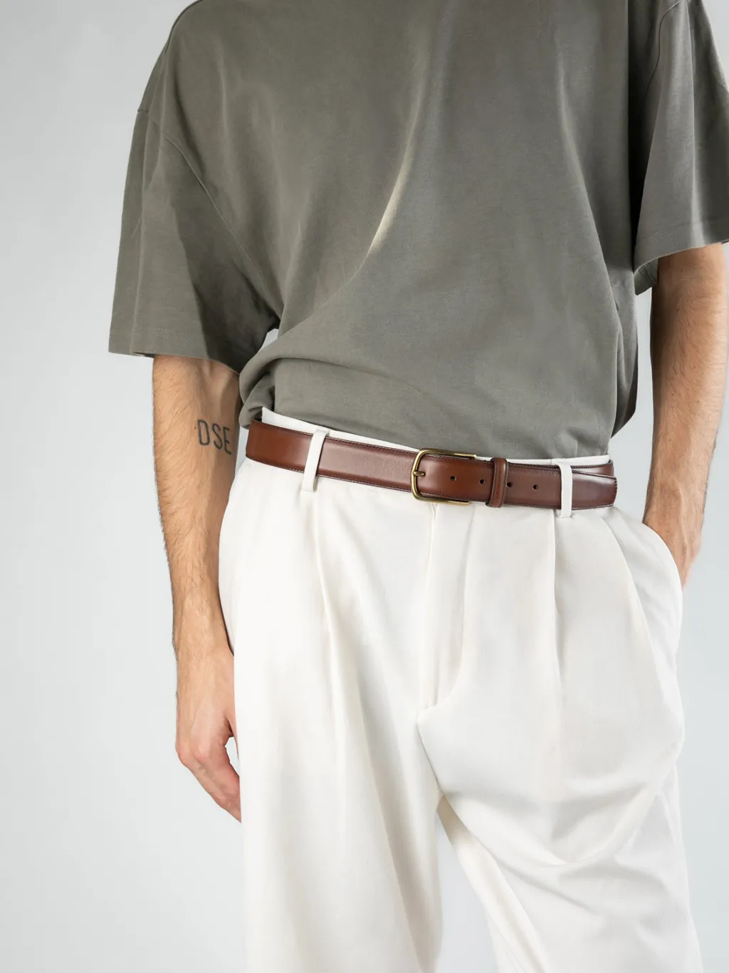 Officine Creative OC STRIP 04 - Brown Leather Belt