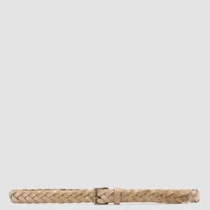 Women Officine Creative OC STRIP 20 - Brown Woven Leather Belt