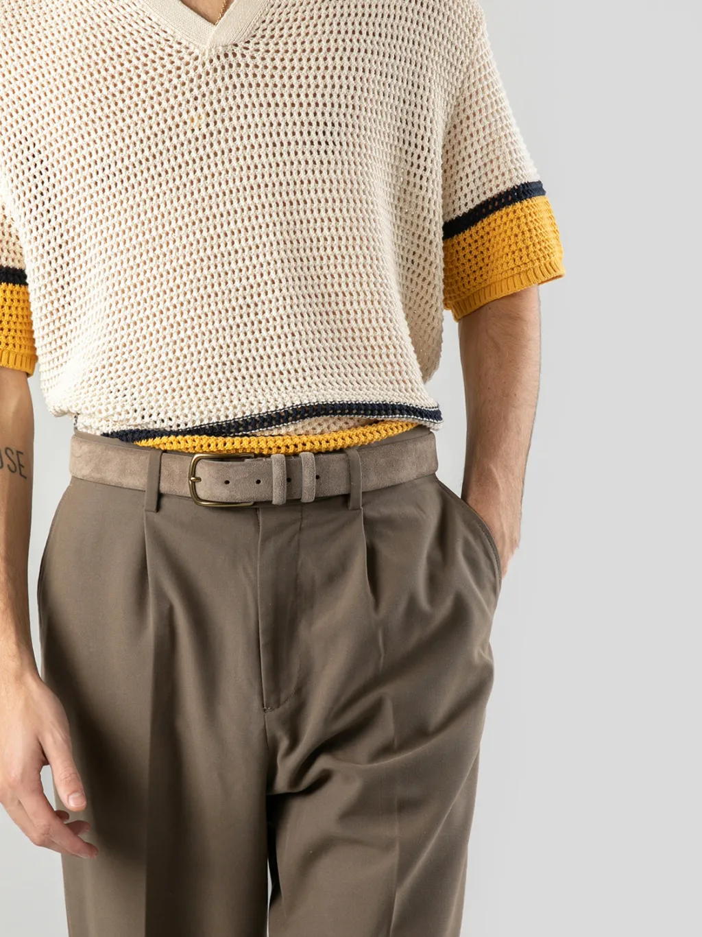 Officine Creative OC STRIP 33 - Green Suede Belt