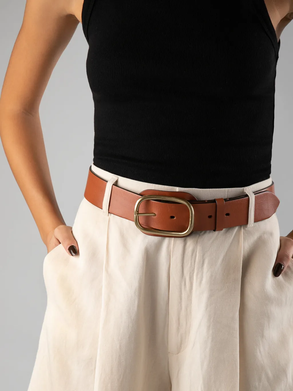 Women Officine Creative OC STRIP 058 - Ivory Leather Belt