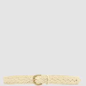 Women Officine Creative OC STRIP 36 - Ivory Woven Leather Belt