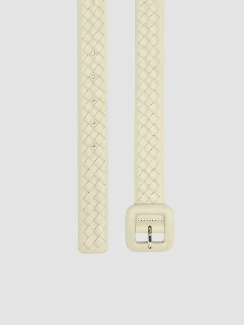Women Officine Creative OC STRIP 060 - White Woven Leather Belt