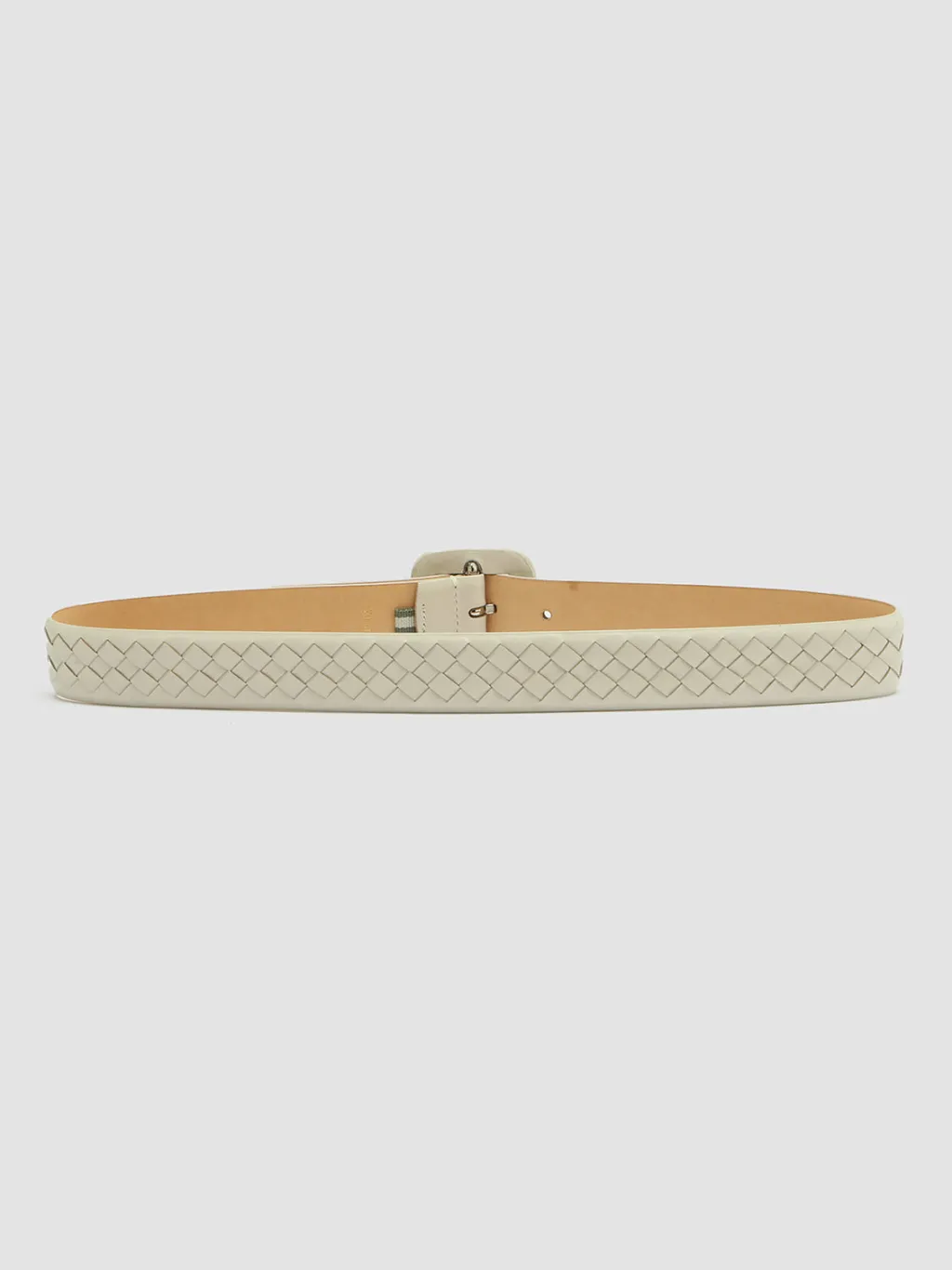 Women Officine Creative OC STRIP 060 - White Woven Leather Belt