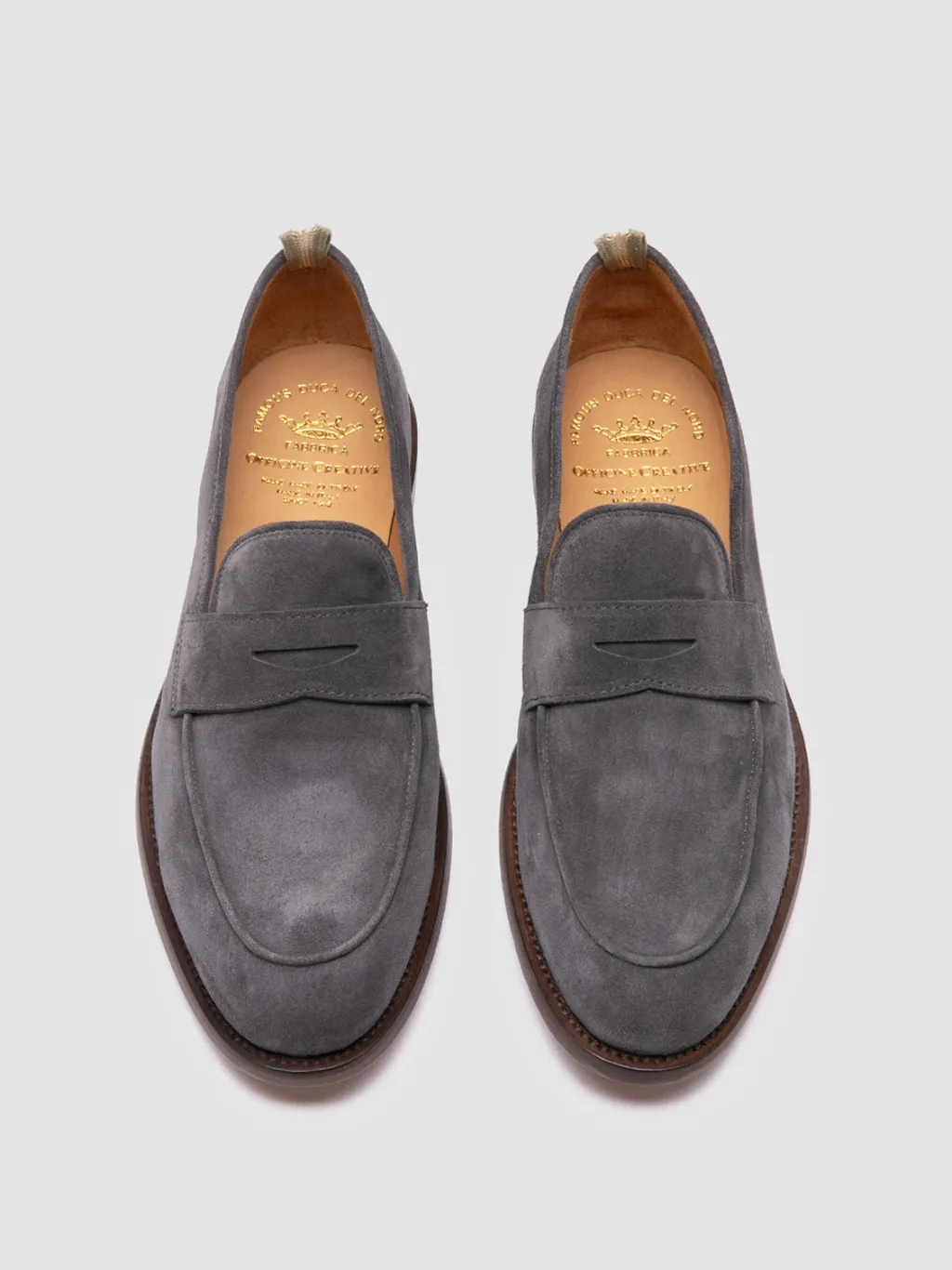 Officine Creative OPERA 001 - Grey Suede Penny Loafers