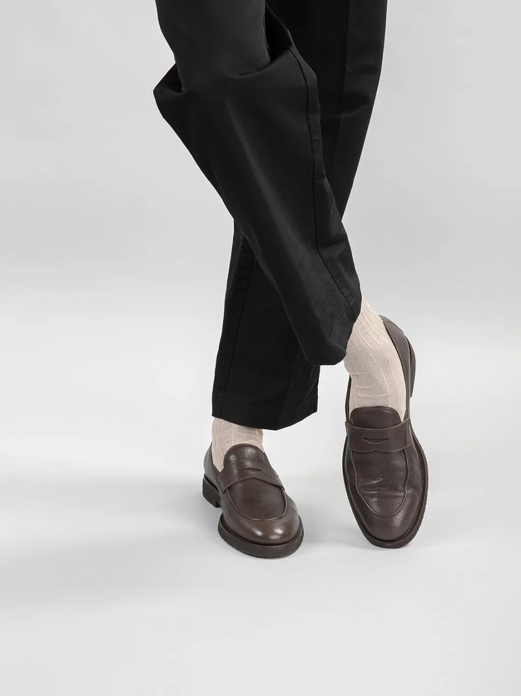 Officine Creative OPERA FLEXI 101 - Brown Leather Penny Loafers
