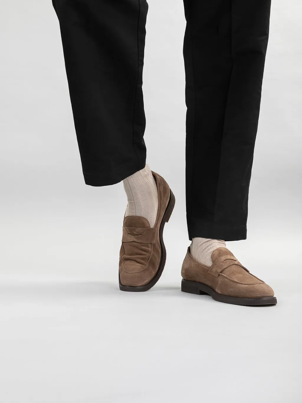 Officine Creative OPERA FLEXI 101 - Brown Suede Penny Loafers