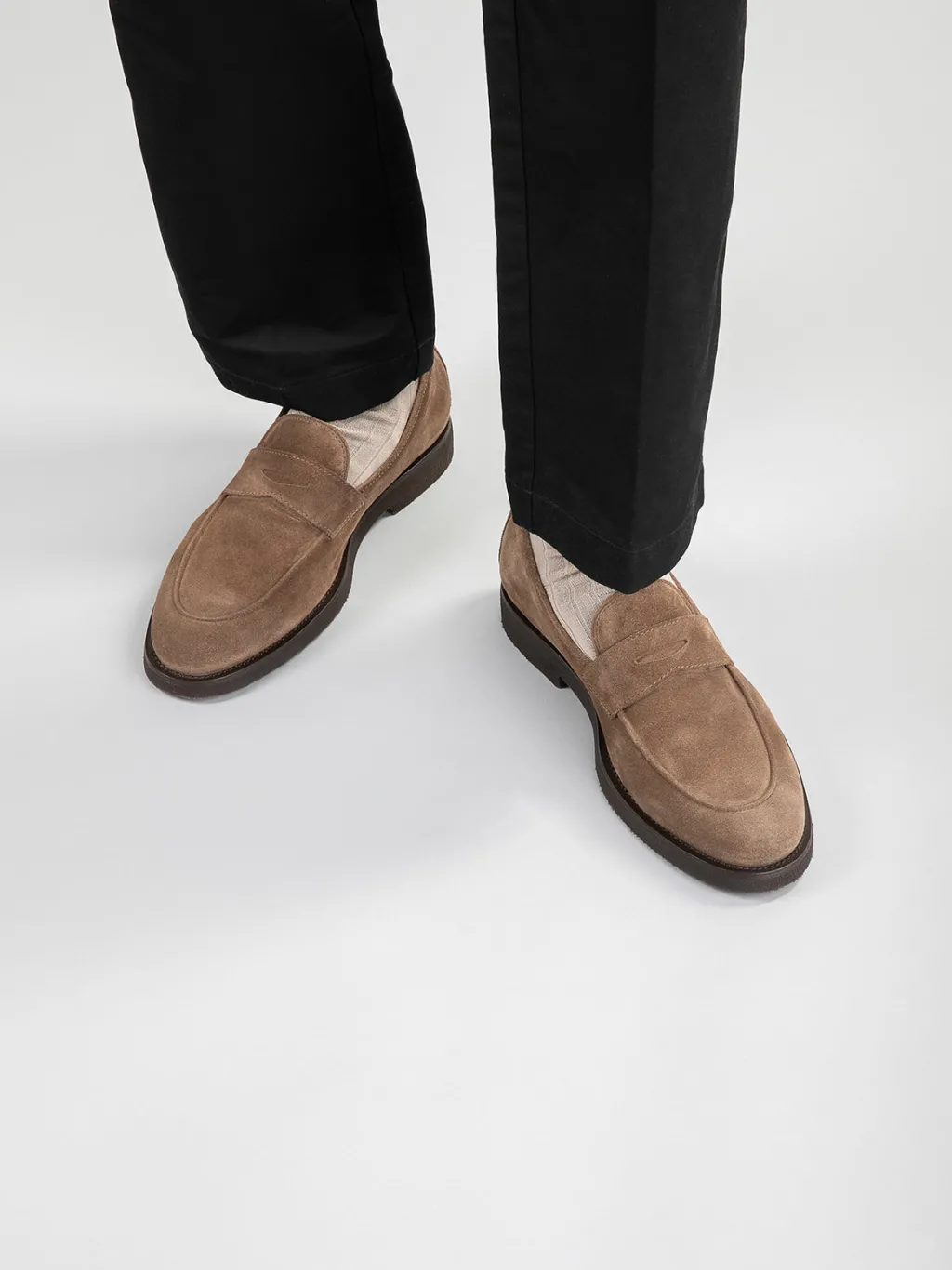 Officine Creative OPERA FLEXI 101 - Brown Suede Penny Loafers