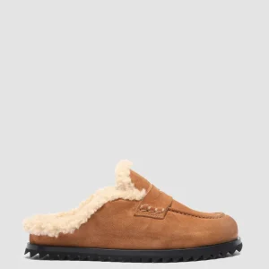 Women Officine Creative PELAGIE D’HIVER 007 - Brown Suede And Shearling Mules