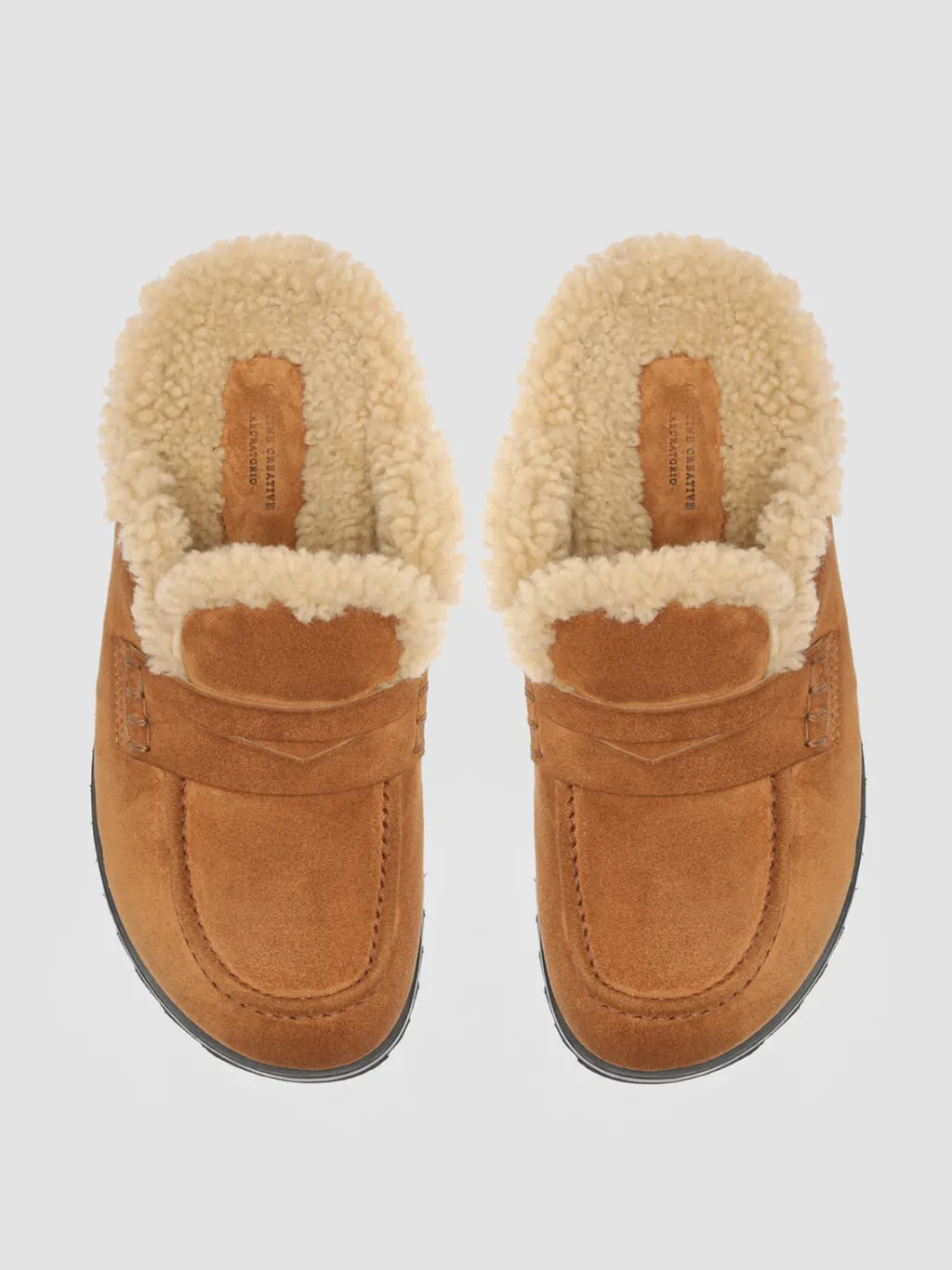 Women Officine Creative PELAGIE D’HIVER 007 - Brown Suede And Shearling Mules