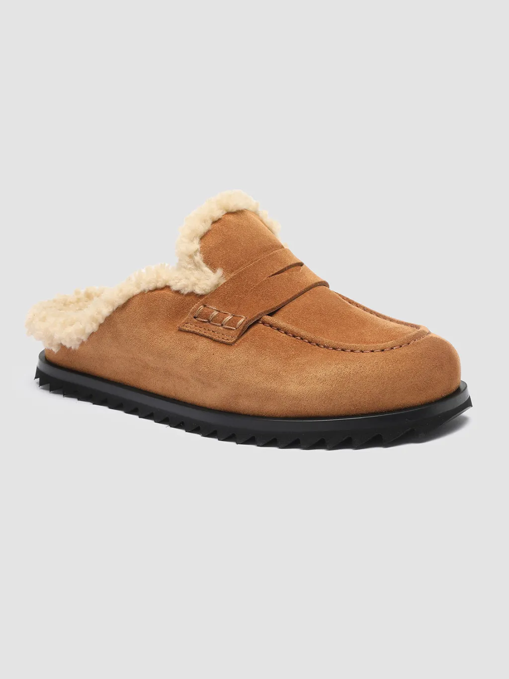 Women Officine Creative PELAGIE D’HIVER 007 - Brown Suede And Shearling Mules