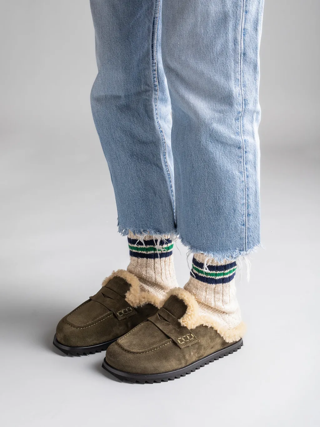 Women Officine Creative PELAGIE D’HIVER 007 - Brown Suede And Shearling Mules