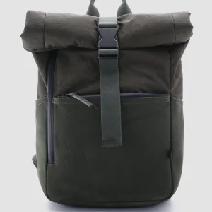 Women Officine Creative PILOT 001 - Green Nubuck & Nylon Backpack