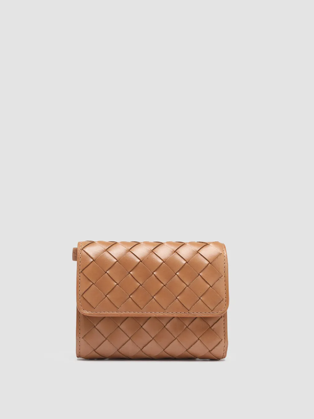 Women Officine Creative POCHE 110 - Brown Woven Leather Trifold Wallet