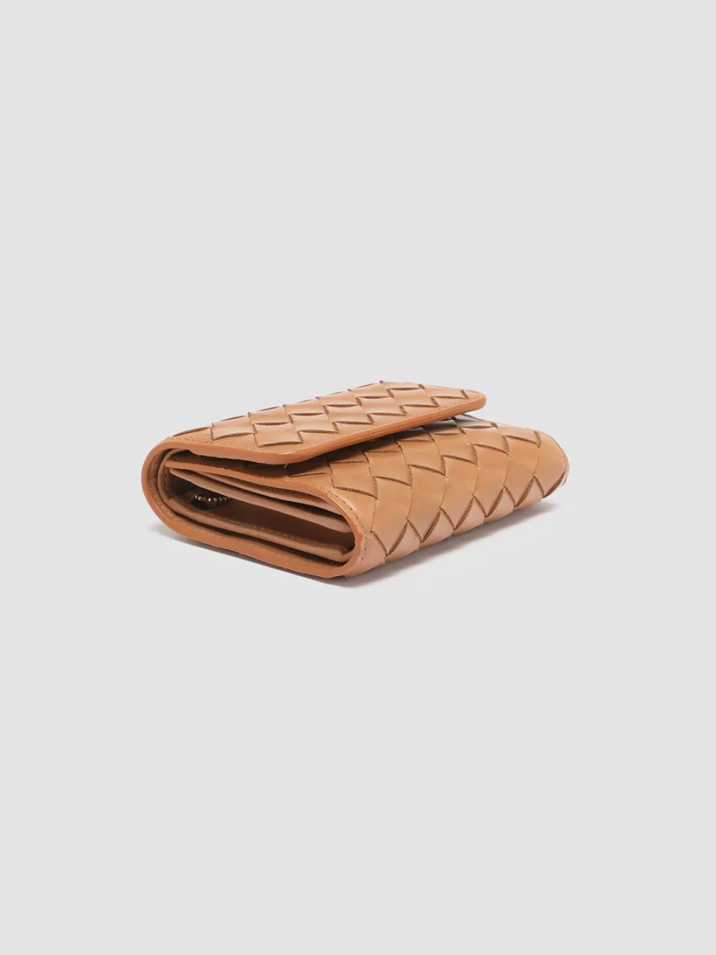 Women Officine Creative POCHE 110 - Brown Woven Leather Trifold Wallet