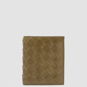 Women Officine Creative POCHE 111 - Green Woven Leather Bifold Wallet