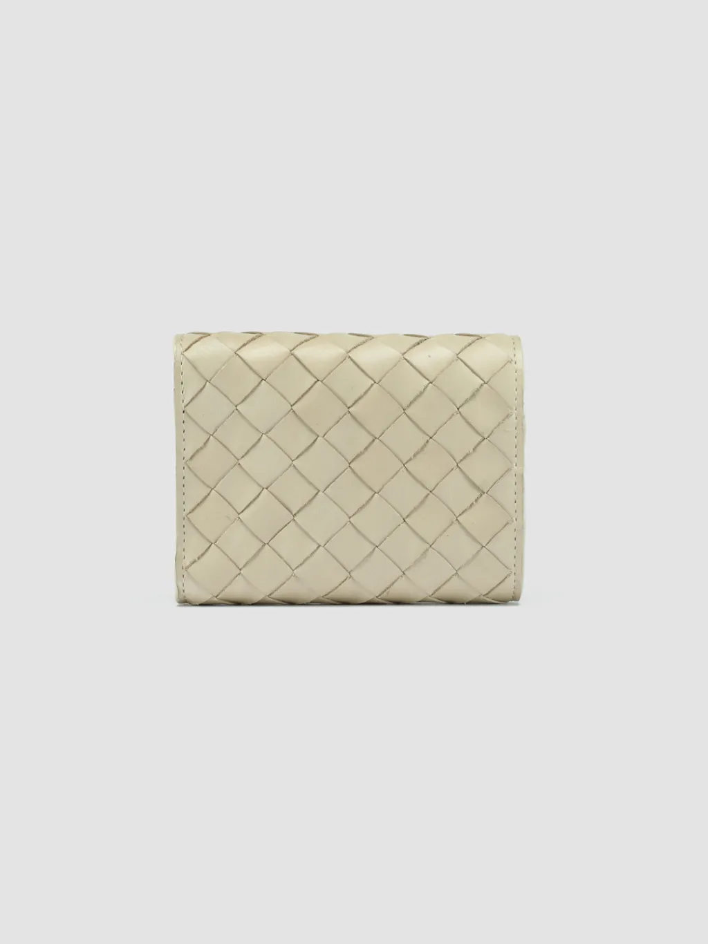 Women Officine Creative POCHE 110 - Ivory Woven Leather Trifold Wallet
