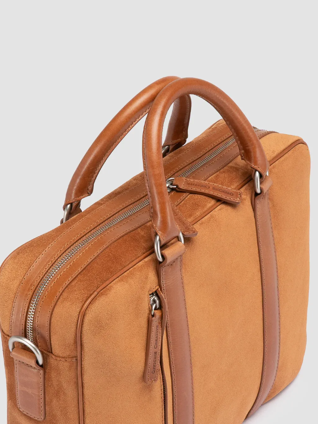 Officine Creative QUENTIN 010 - Brown Suede And Leather Bag