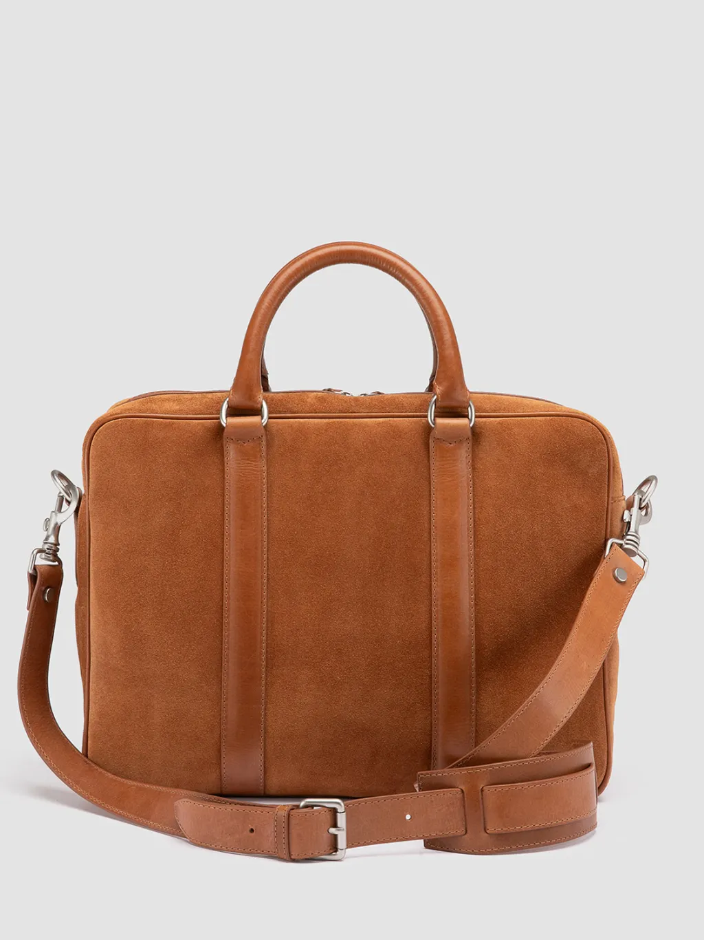 Officine Creative QUENTIN 010 - Brown Suede And Leather Bag