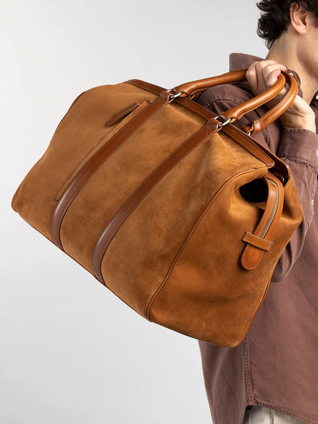 Officine Creative QUENTIN 009 - Brown Suede And Leather Bag
