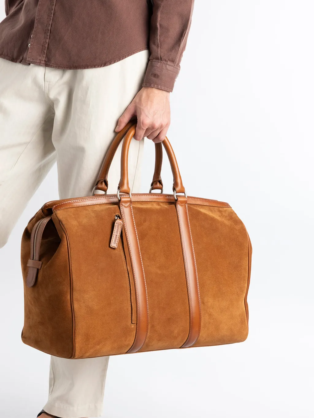 Officine Creative QUENTIN 009 - Brown Suede And Leather Bag
