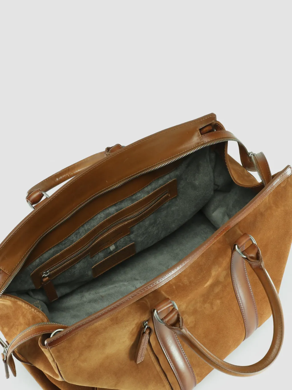 Officine Creative QUENTIN 009 - Brown Suede And Leather Bag