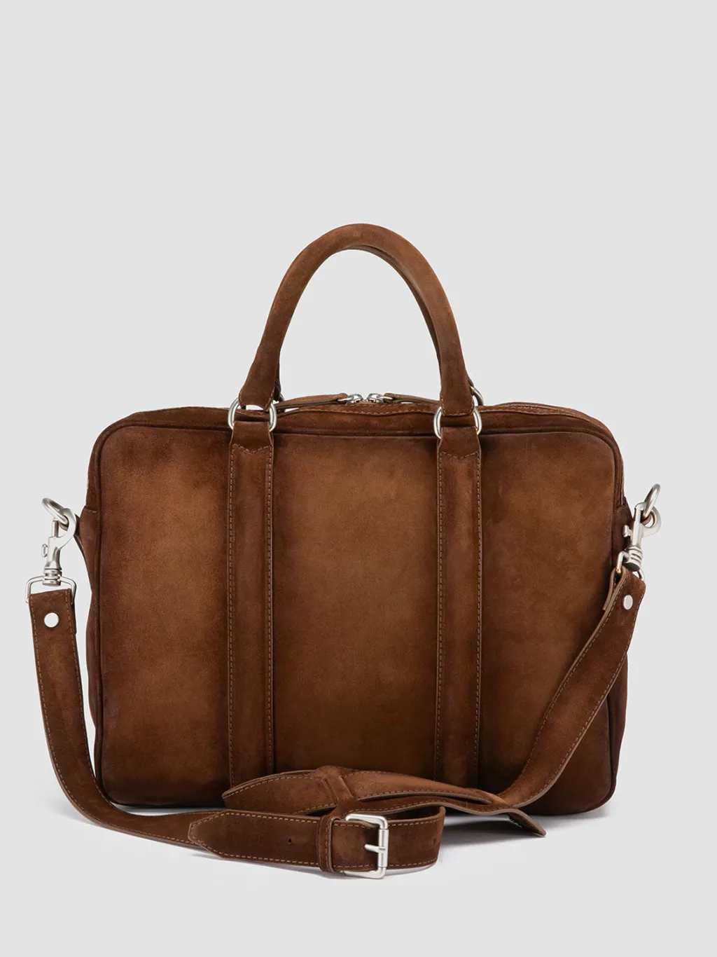 Officine Creative QUENTIN 010 - Brown Suede Bag