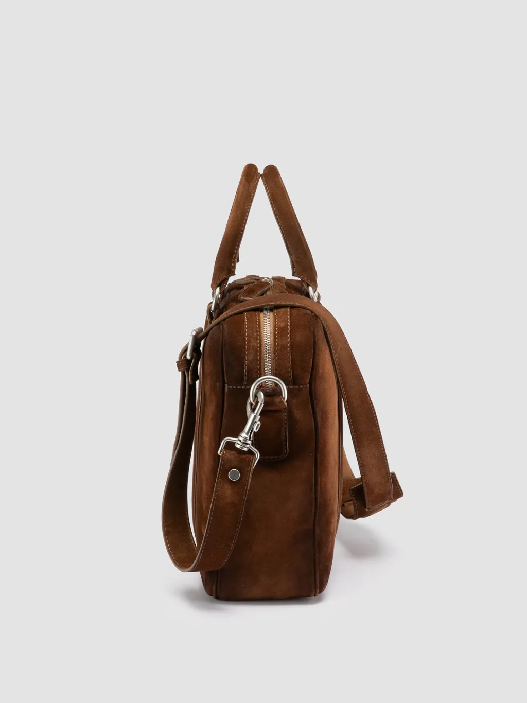 Officine Creative QUENTIN 010 - Brown Suede Bag