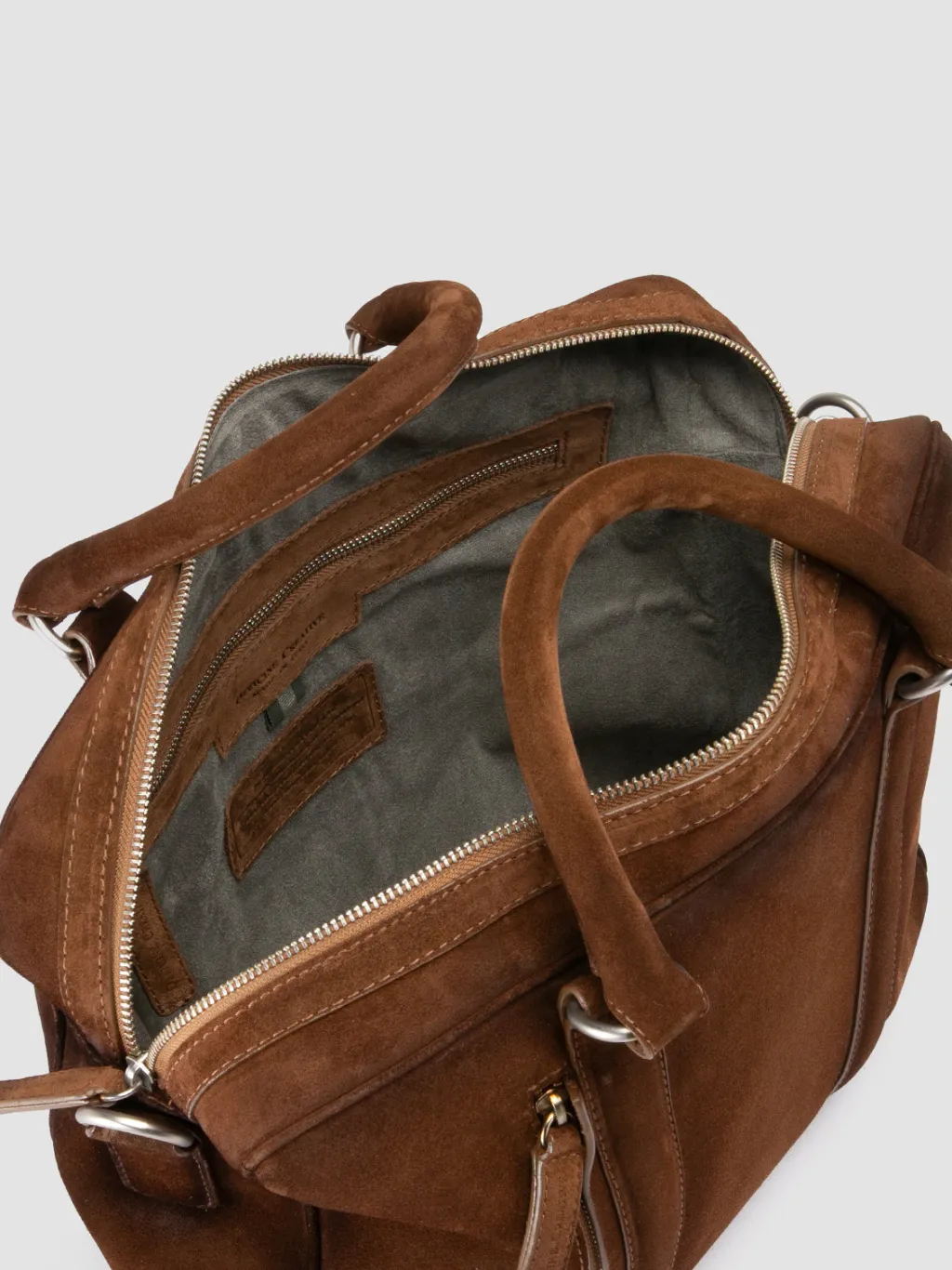 Officine Creative QUENTIN 010 - Brown Suede Bag