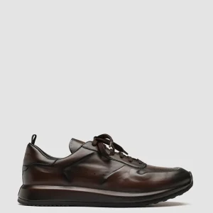 Officine Creative RACE LUX 003 - Brown Airbrushed Leather Sneakers