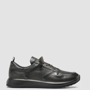 Officine Creative RACE LUX 003 - Green Airbrushed Leather Sneakers