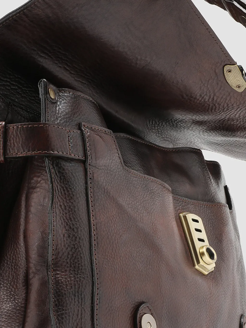 Officine Creative RARE 26 - Brown Leather BriefCase