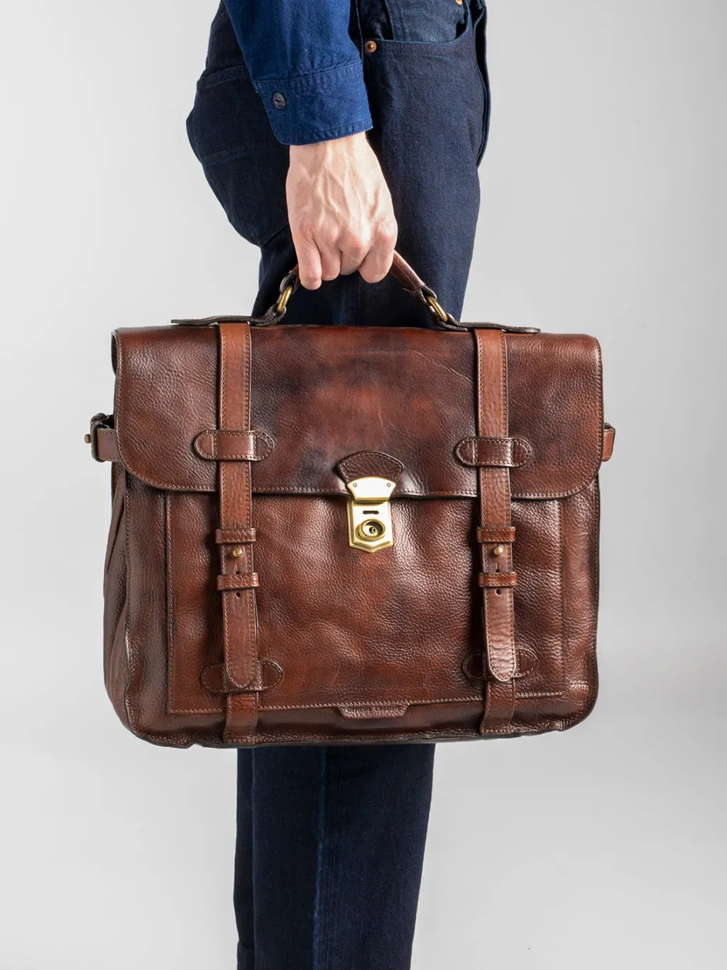 Officine Creative RARE 26 - Brown Leather BriefCase