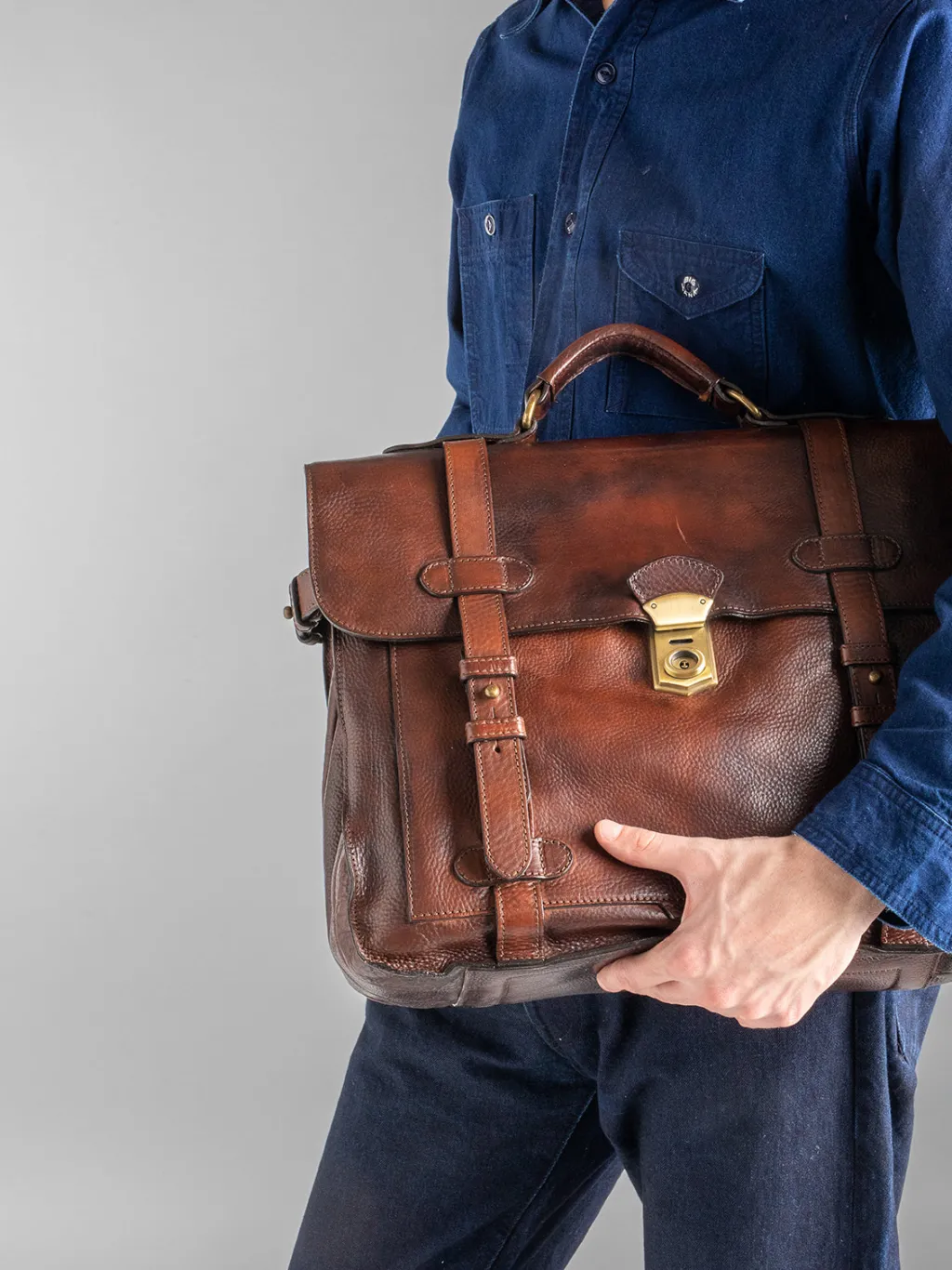 Officine Creative RARE 26 - Brown Leather BriefCase