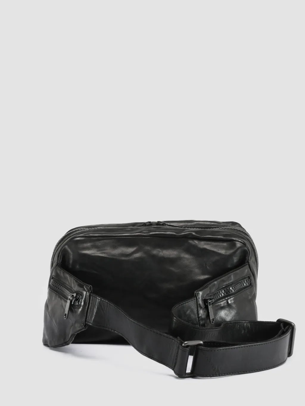 Officine Creative RECRUIT 009 - Black Leather Waist Pack