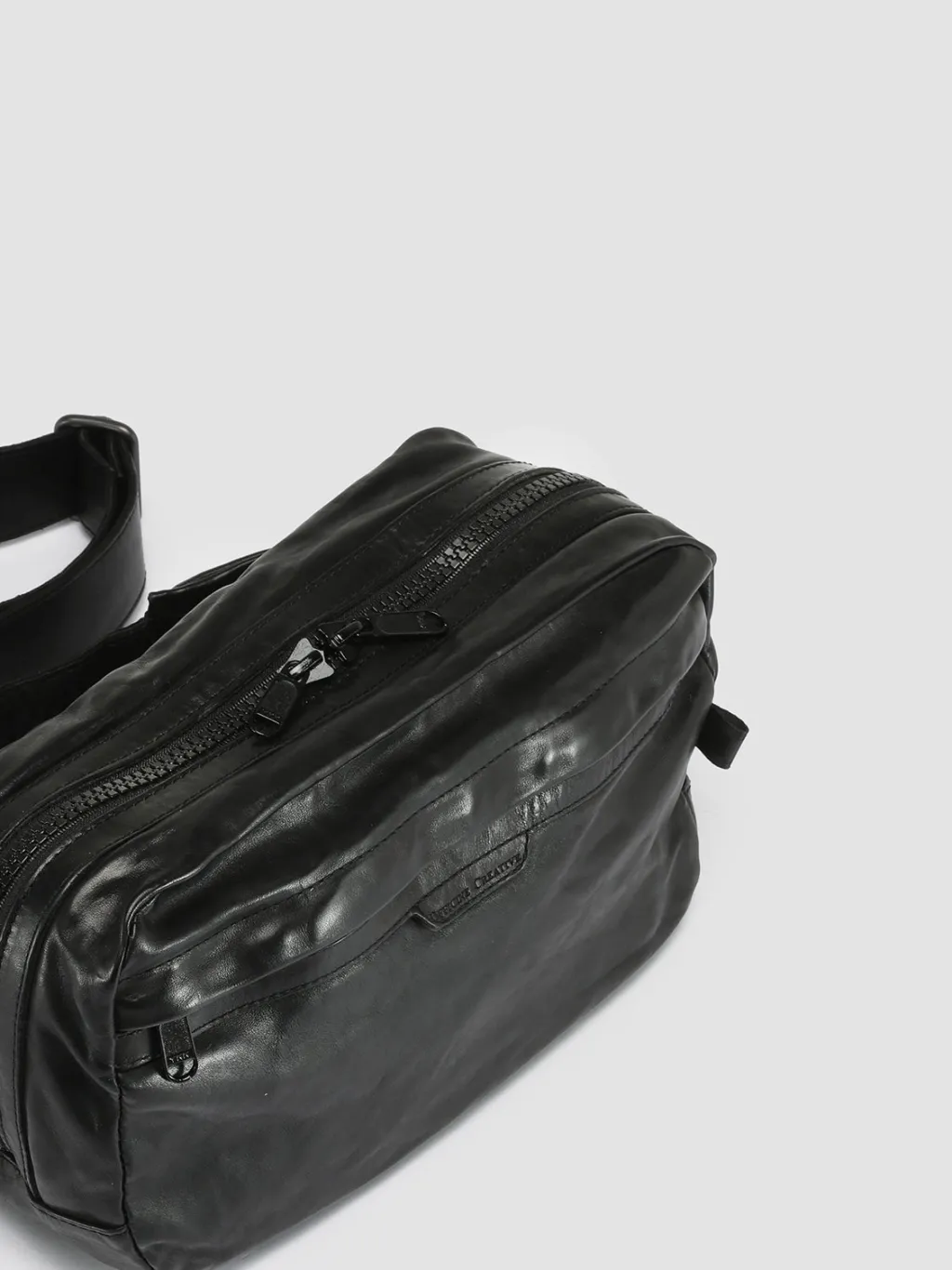 Officine Creative RECRUIT 009 - Black Leather Waist Pack