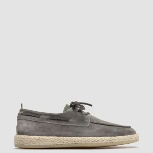 Officine Creative ROPED 005 - Grey Suede Boat Shoes