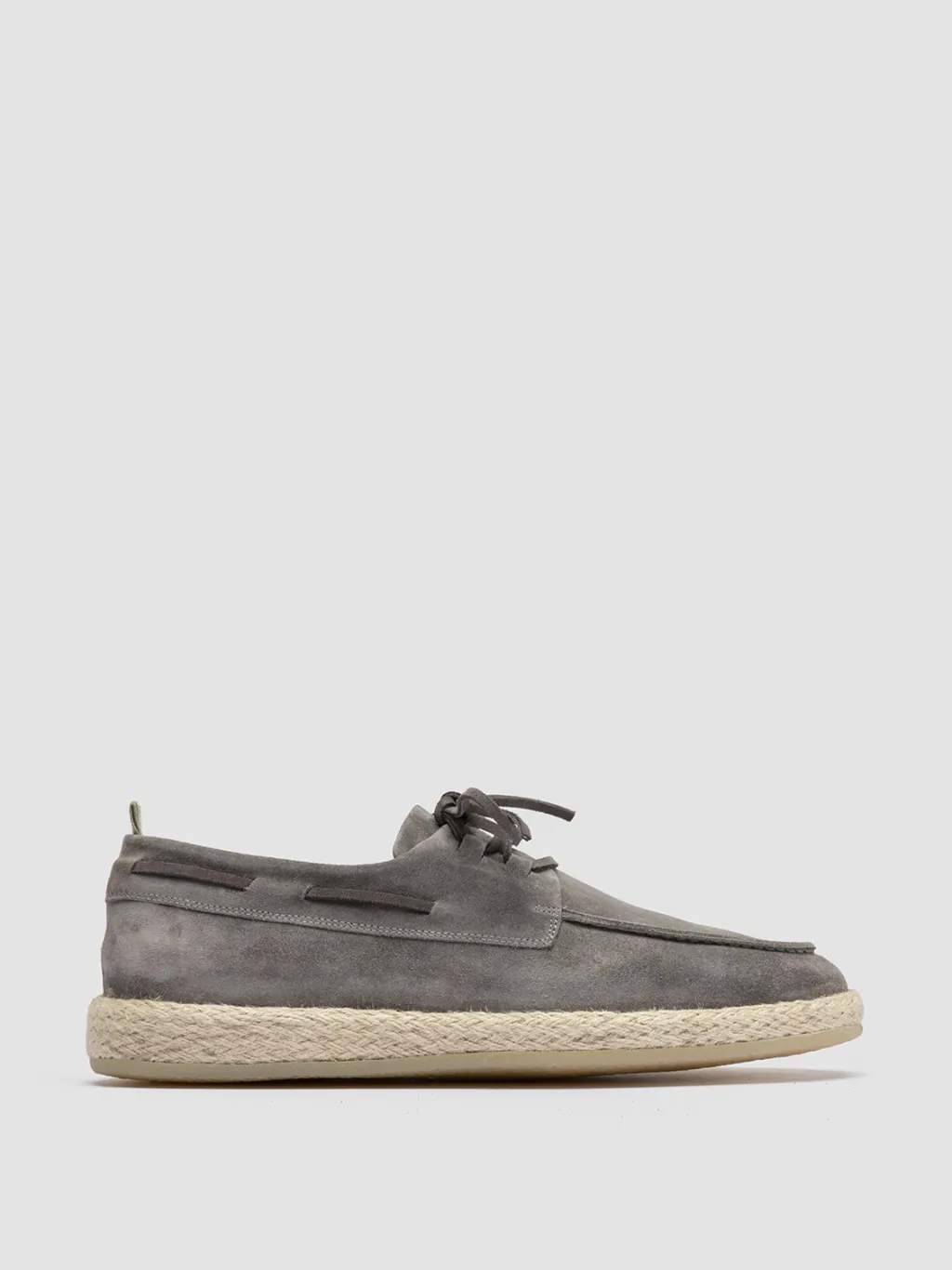 Officine Creative ROPED 005 - Grey Suede Boat Shoes