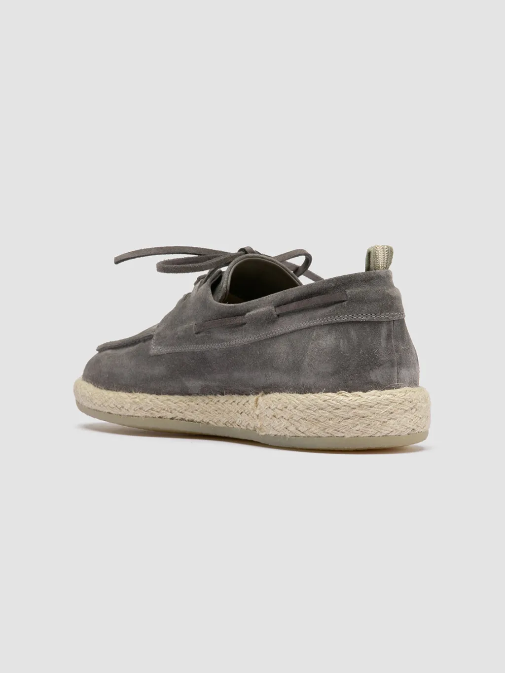 Officine Creative ROPED 005 - Grey Suede Boat Shoes
