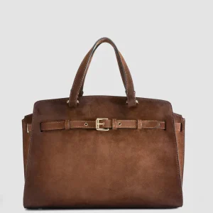 Women Officine Creative SADDLE 020 - Brown Suede Handle Bag