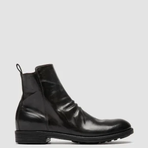 Officine Creative SERGEANT 005 - Grey Leather Zipped Boots