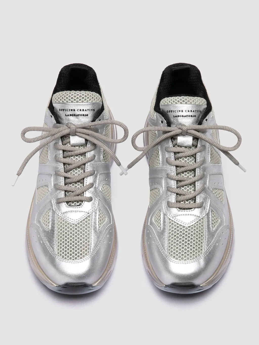 Women Officine Creative SUPURBIA 101 - Metallic Leather & Mesh Low Top Sneakers