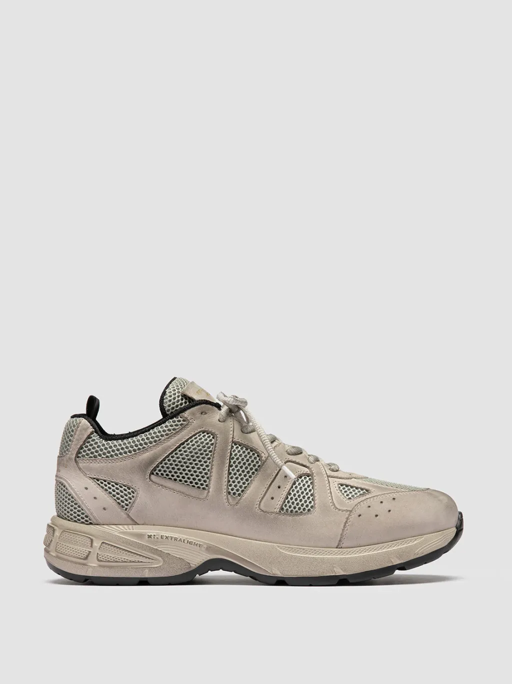 Officine Creative SUPURBIA 001 - Taupe Leather And Suede Low Top Sneakers