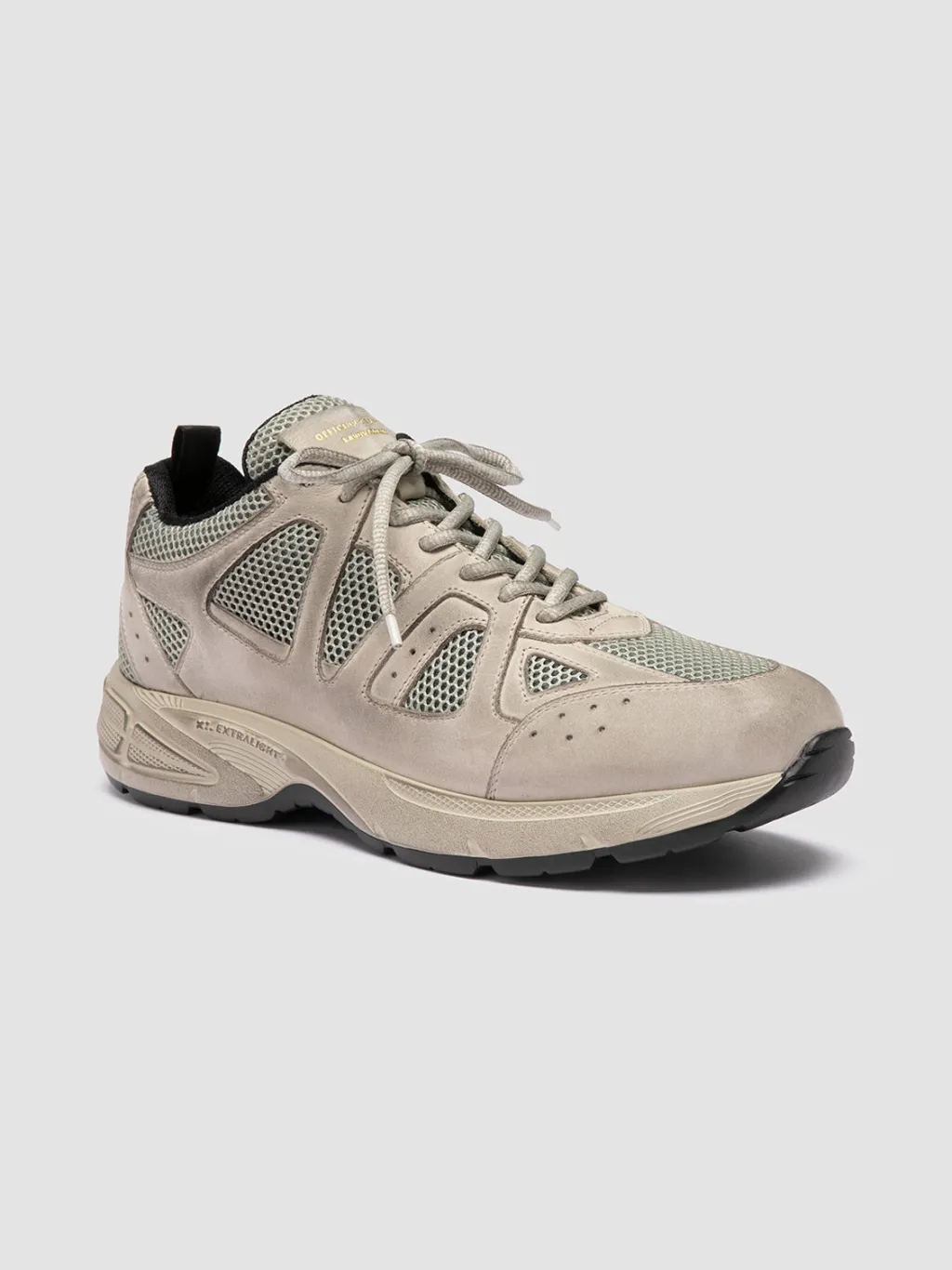 Officine Creative SUPURBIA 001 - Taupe Leather And Suede Low Top Sneakers