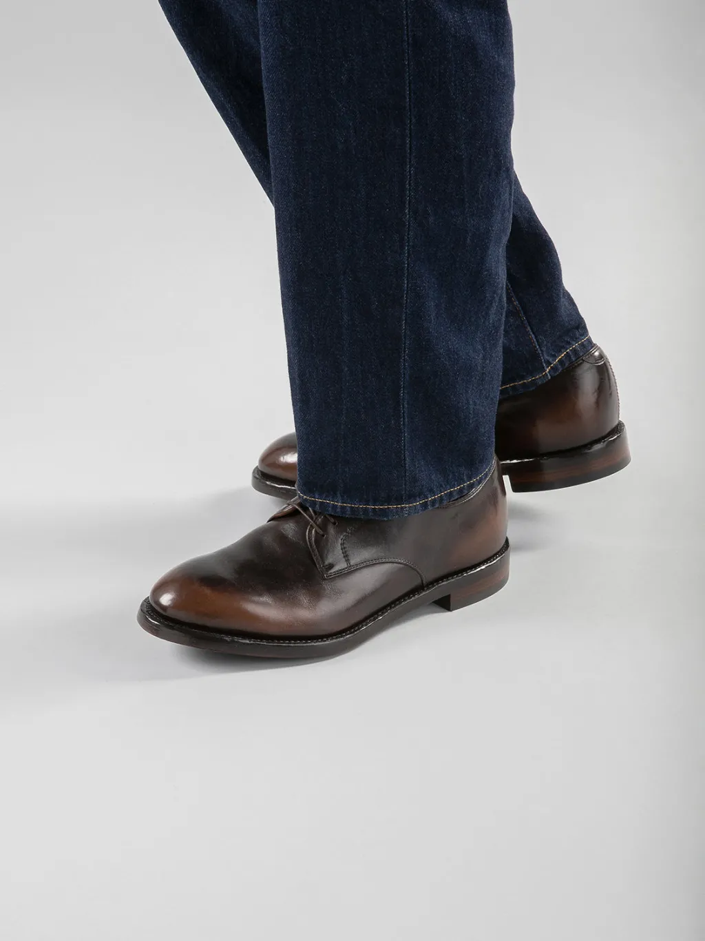 Officine Creative TEMPLE 018 - Brown Leather Derby Shoes
