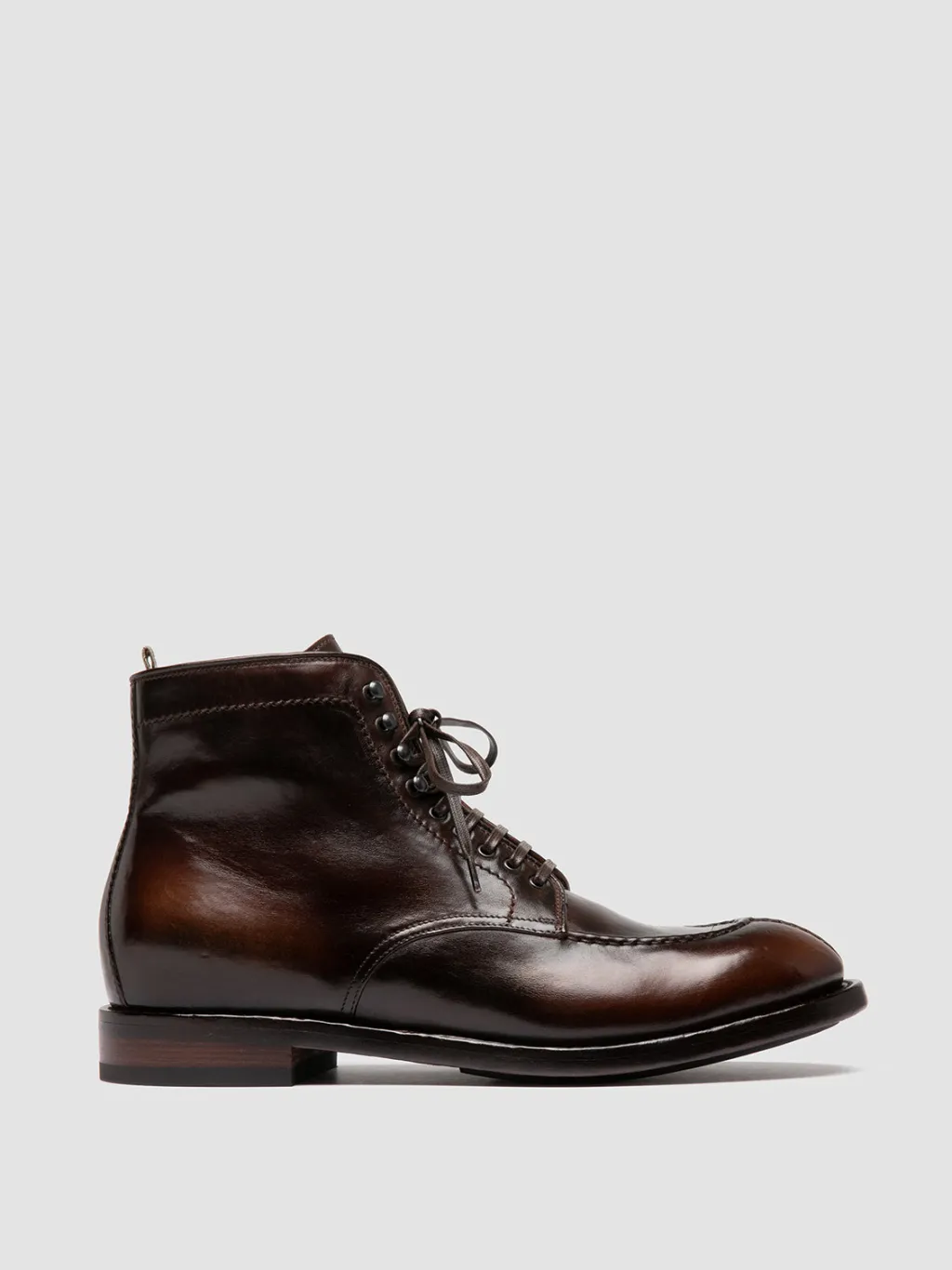 Officine Creative TEMPLE 006 - Brown Leather Lace-up Boots