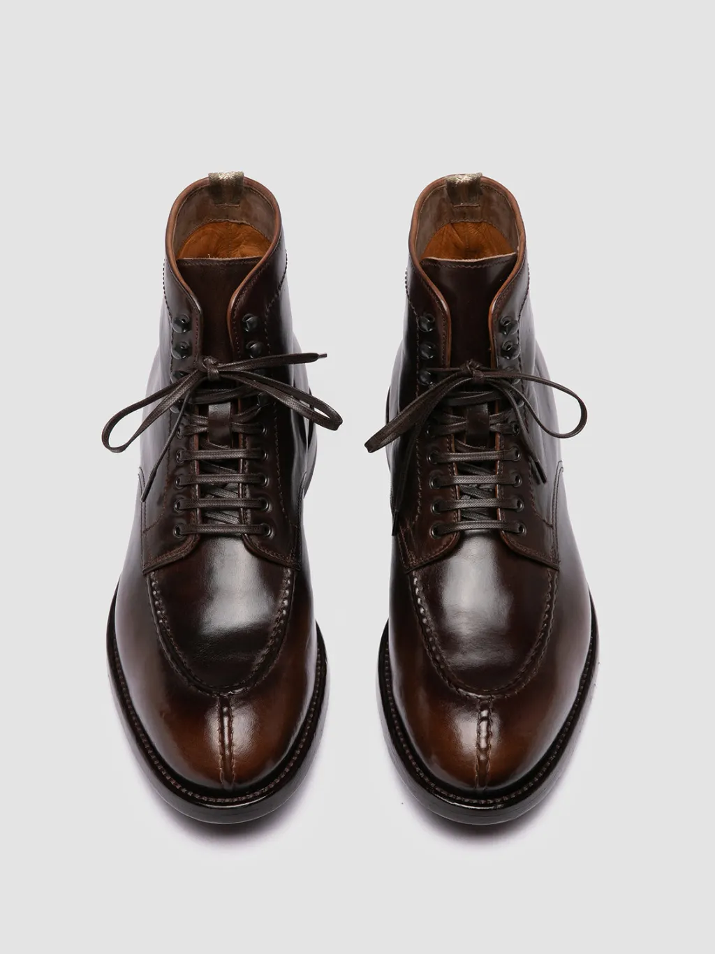 Officine Creative TEMPLE 006 - Brown Leather Lace-up Boots