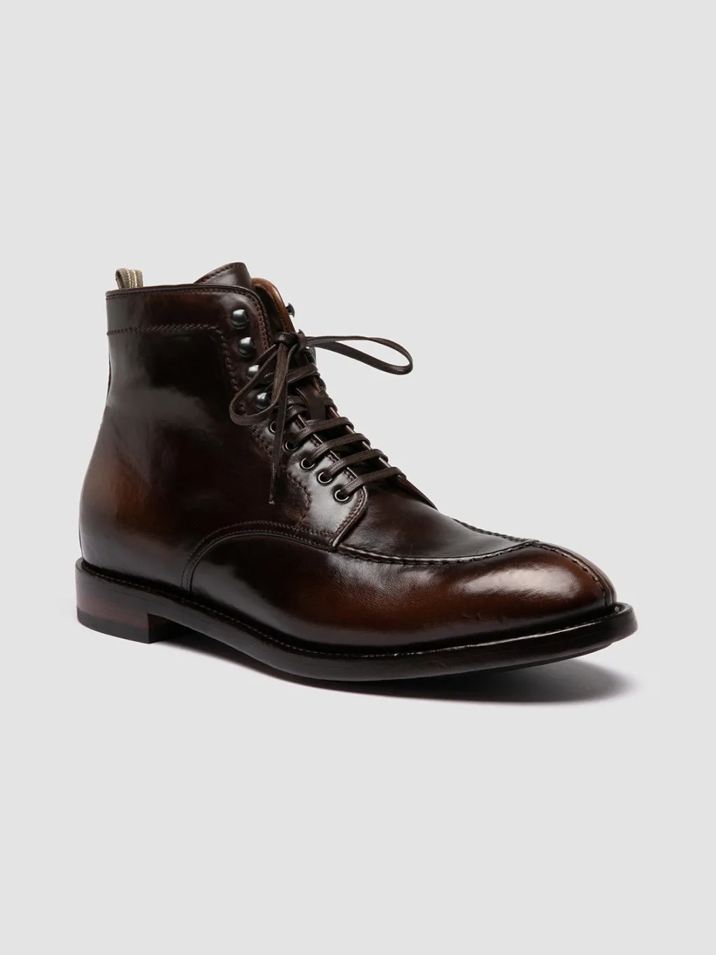 Officine Creative TEMPLE 006 - Brown Leather Lace-up Boots