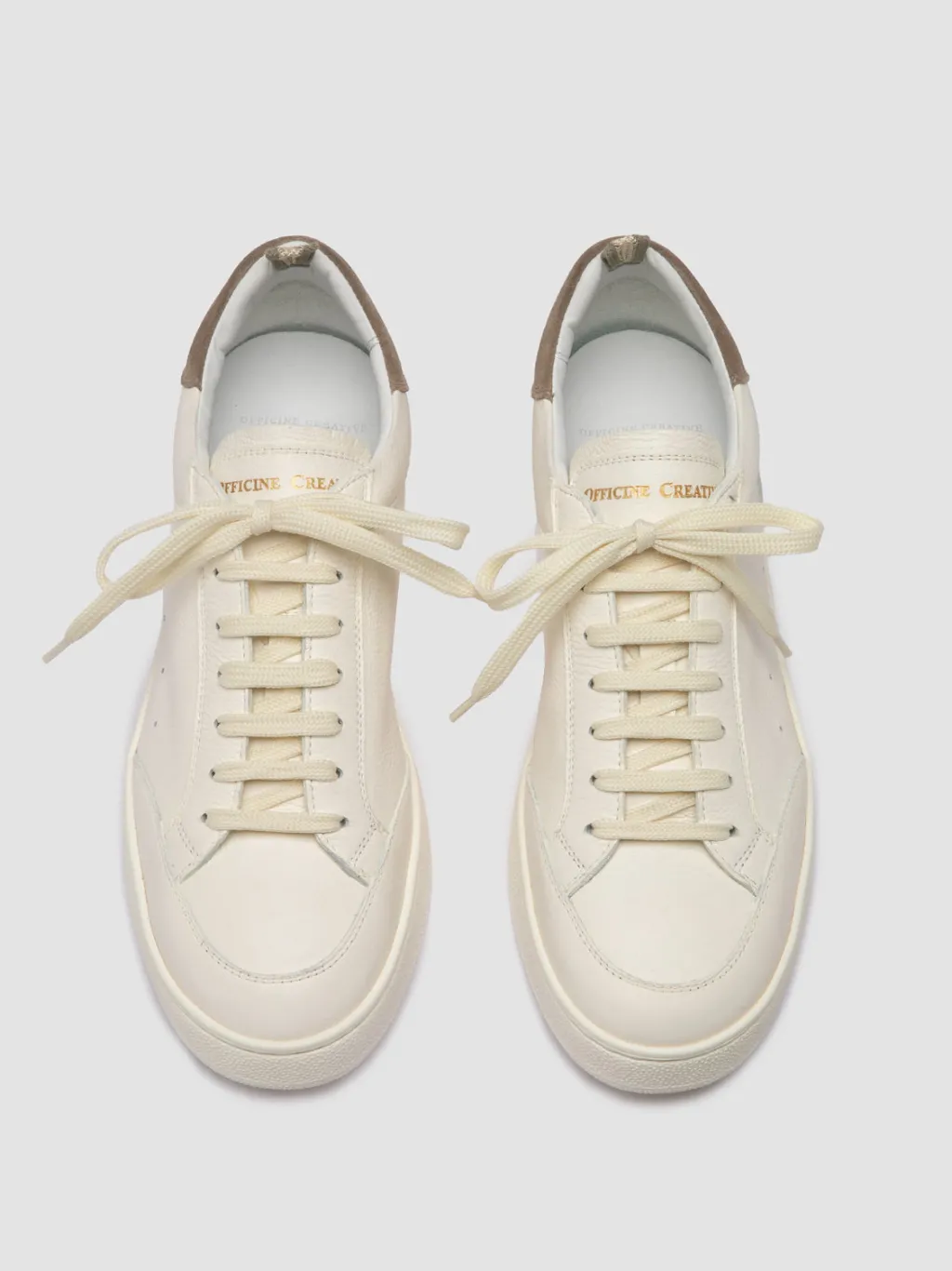 Officine Creative THE DIME 001 - White Suede Low Top Sneakers