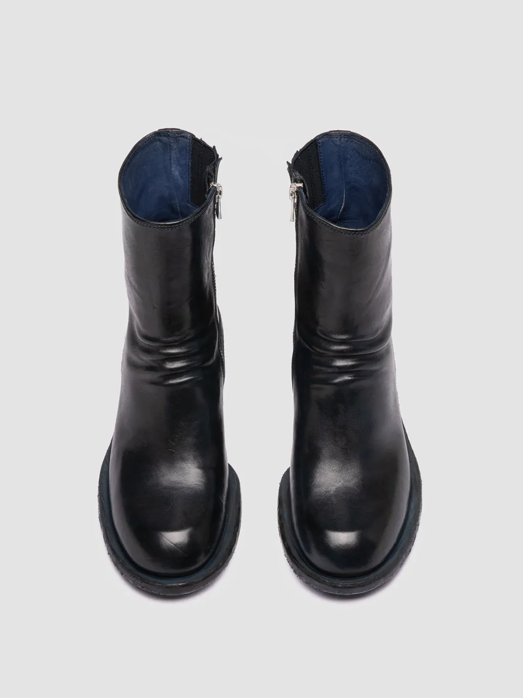 Women Officine Creative WILDS 004 - Blue Leather Zipped Boots